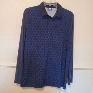 Castelbajac Golf Apparel Long Sleeves Men's Shirt Navy  Blue Size M (100)